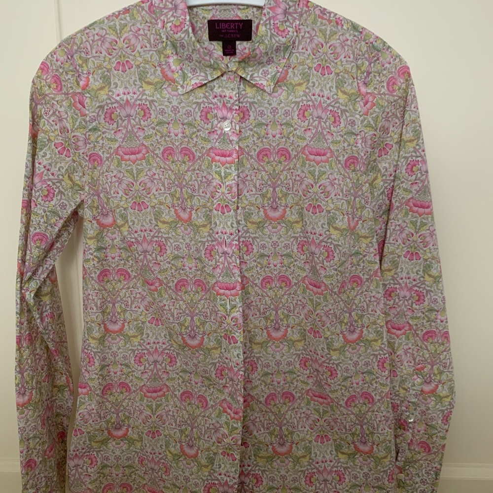 J Crew Liberty print slim perfect shirt